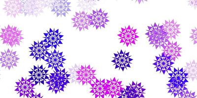 Light purple, pink vector template with ice snowflakes.