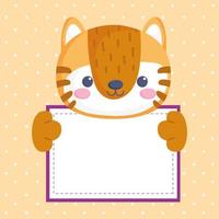 little tiger with banner vector