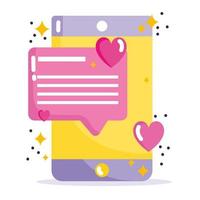 social media, smartphone message sms and textting in cartoon style vector