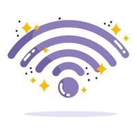 social media, internet wifi connection in cartoon style vector