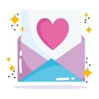 social media, email message romantic in cartoon style vector