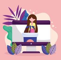 woman campaign online vector