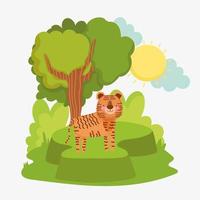tiger in the forest vector