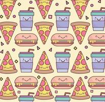 fast food pattern vector