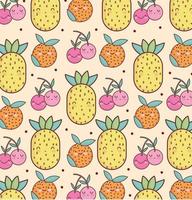 cartoon fruits pattern vector