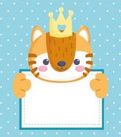 cute tiger with banner vector