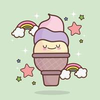 cute ice cream funny vector