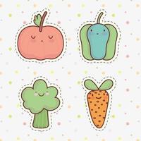 cute vegetables set vector