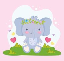 cute elephant stuffed vector