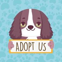 dog with adopt us banner