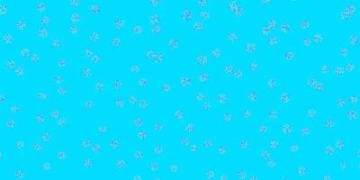 plantilla de doodle de vector rosa claro, azul con flores.
