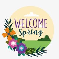 welcome spring season vector