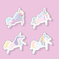 unicorns sticker set vector