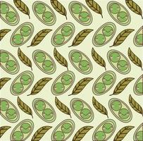 cute peas leaves pattern vector