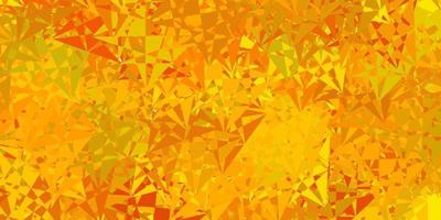 Dark green, yellow vector texture with random triangles.