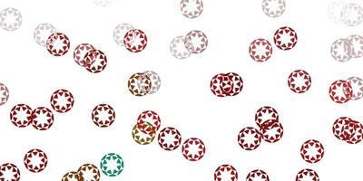 Light green, red vector backdrop with dots.