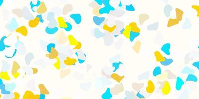 Light blue, yellow vector pattern with abstract shapes.