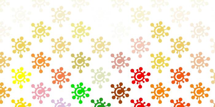 Light Multicolor vector pattern with coronavirus elements.