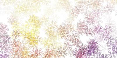 Light pink, yellow vector abstract texture with leaves.