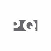 PQ Logo monogram with negative space style design template vector