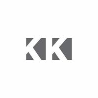 Monograma del logotipo de kk con plantilla de diseño de estilo de espacio negativo vector