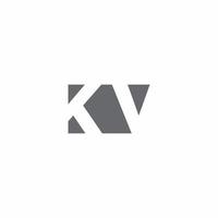 KV Logo monogram with negative space style design template vector