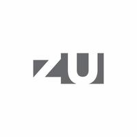 ZU Logo monogram with negative space style design template vector