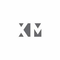 xm logo monograma con plantilla de diseño de estilo de espacio negativo vector