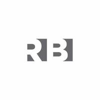 Monograma del logotipo de rb con plantilla de diseño de estilo de espacio negativo vector