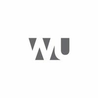 Monograma del logotipo de wu con plantilla de diseño de estilo de espacio negativo vector