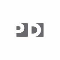 monograma del logotipo de pd con plantilla de diseño de estilo de espacio negativo vector