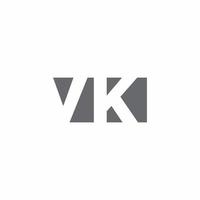 monograma de logotipo vk con plantilla de diseño de estilo de espacio negativo vector