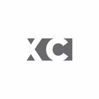 Monograma del logotipo xc con plantilla de diseño de estilo de espacio negativo vector