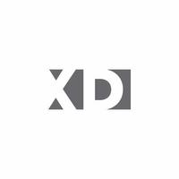 XD Logo monogram with negative space style design template vector