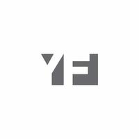 YF Logo monogram with negative space style design template vector