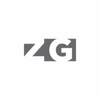 monograma del logotipo de zg con plantilla de diseño de estilo de espacio negativo vector