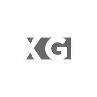 Monograma del logotipo xg con plantilla de diseño de estilo de espacio negativo vector