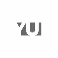 YU Logo monogram with negative space style design template vector