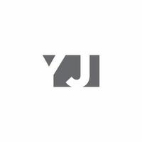 Monograma del logotipo de yj con plantilla de diseño de estilo de espacio negativo vector