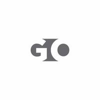 GO Logo monogram with negative space style design template vector