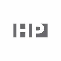 Monograma del logotipo de hp con plantilla de diseño de estilo de espacio negativo vector