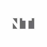 NT Logo monogram with negative space style design template vector