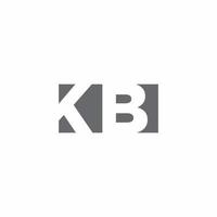 Monograma del logotipo de kb con plantilla de diseño de estilo de espacio negativo vector