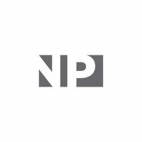 NP Logo monogram with negative space style design template vector