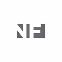 NF Logo monogram with negative space style design template vector