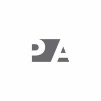 monograma de logotipo pa con plantilla de diseño de estilo de espacio negativo