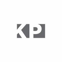 Monograma del logotipo de kp con plantilla de diseño de estilo de espacio negativo vector