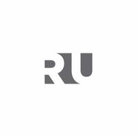 RU Logo monogram with negative space style design template vector