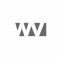 Monograma de logotipo de wv con plantilla de diseño de estilo de espacio negativo vector