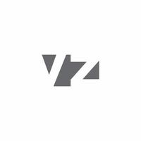 VZ Logo monogram with negative space style design template vector